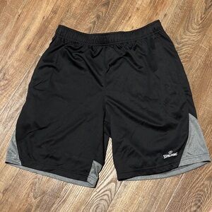 Spalding Men's Athletic Shorts in Black and Gray